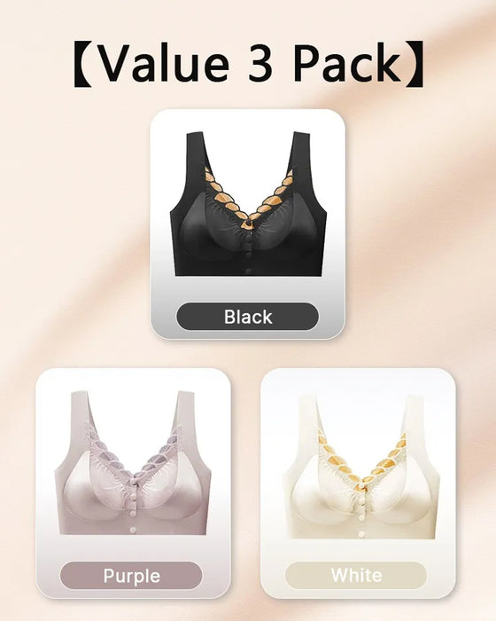 Biustonosz Z Przodu Zapięcie Satyna Koronka