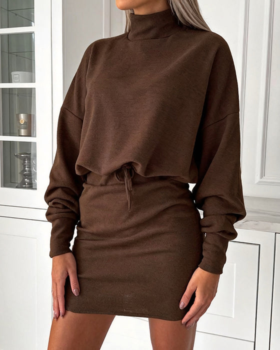 Spódnica Wysoki Kołnierz Modny Bodycon