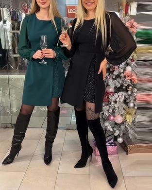 Sukienka Imprezowa Temperament Splicing Slit