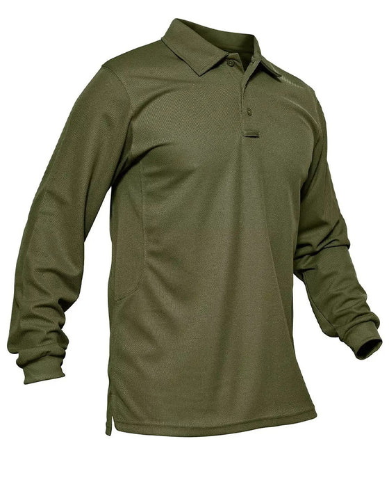 T-Shirt Kołnierz Polo Długi Rękaw Swobodny