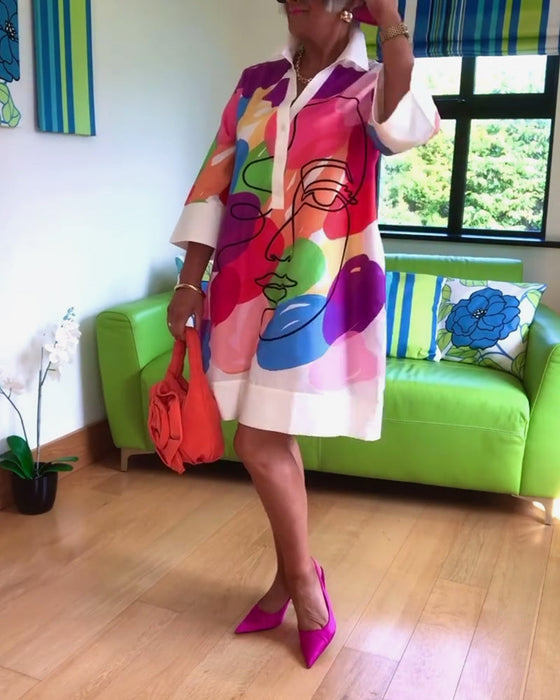 Sukienka z portretowym nadrukiem