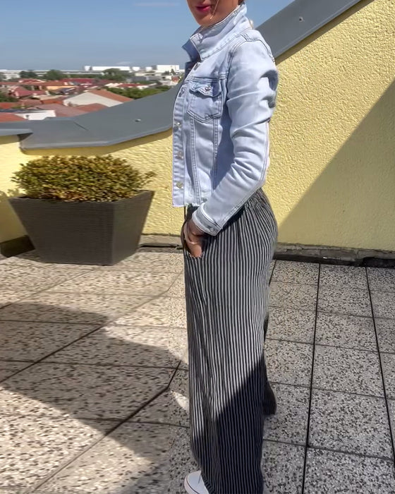 Luźne spodnie w paski