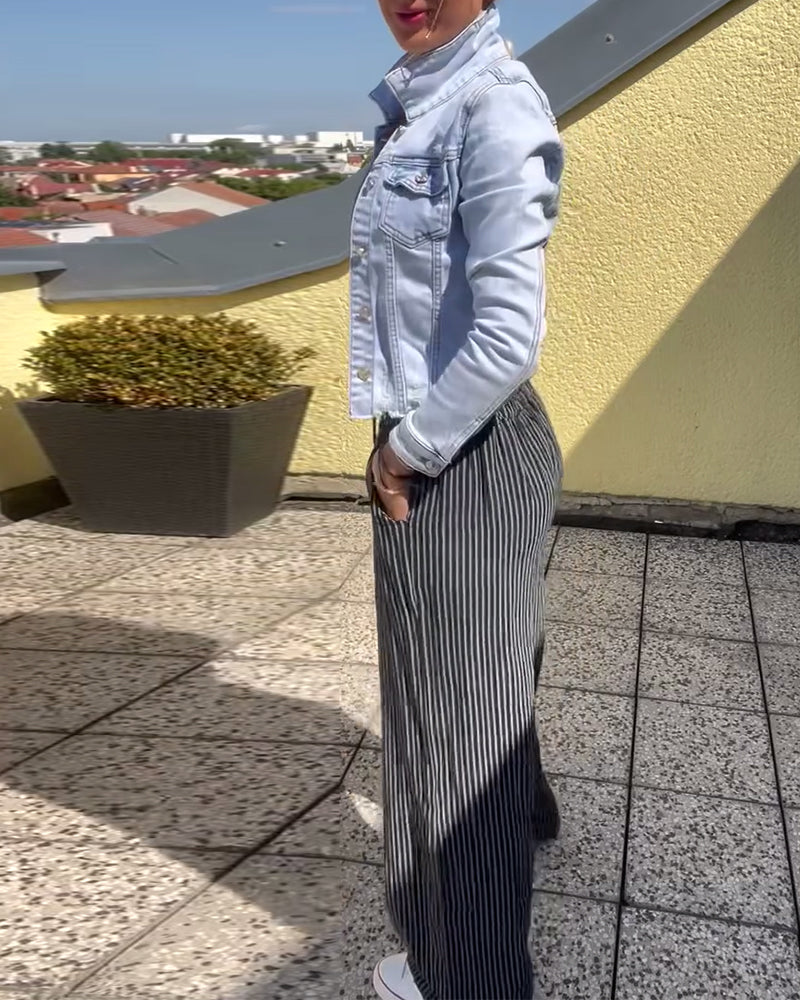 Luźne spodnie w paski