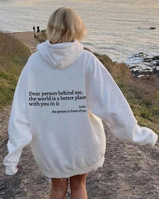 Bluza z kapturem „Dear Person Behind Me”