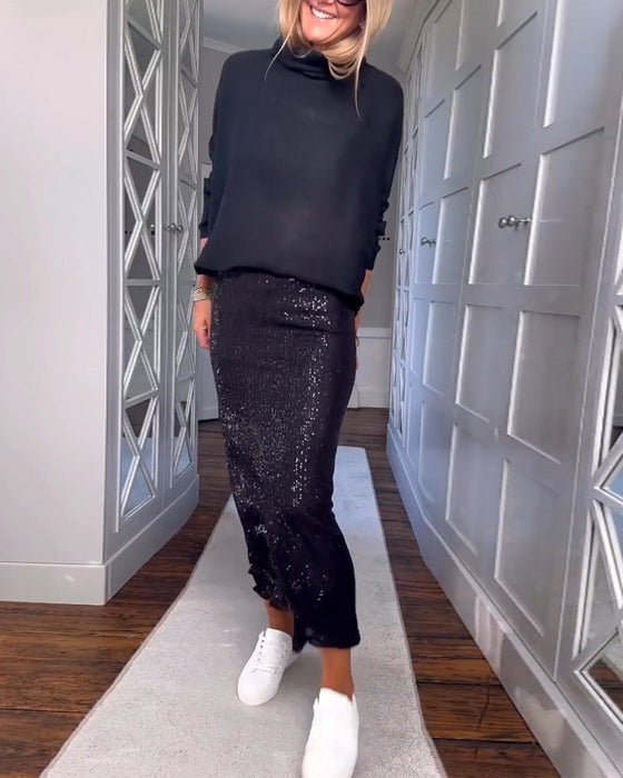 Prosta spódnica w jednolitym kolorze