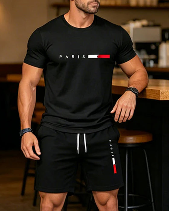 Set Mężczyzn Crew Neck Monogram Casualny