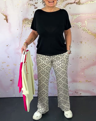 Koszulka w jednolitym kolorze z okrągłym dekoltem