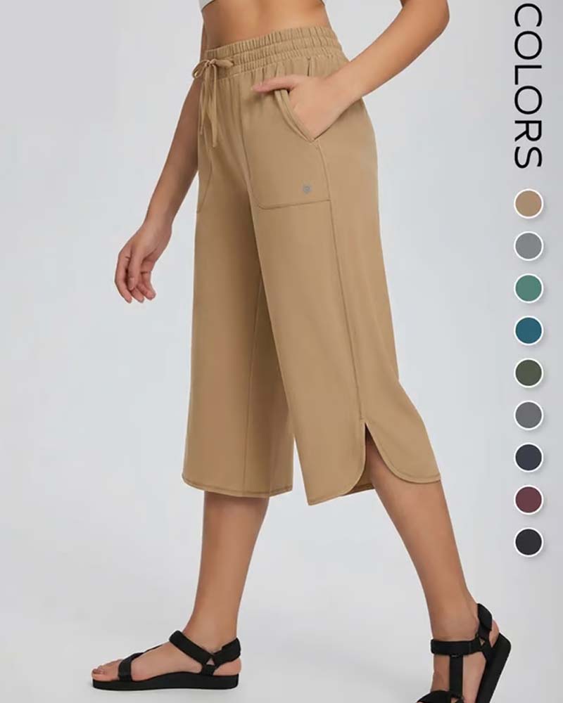 👖 Capris Kobiety Szeroka Noga Joga