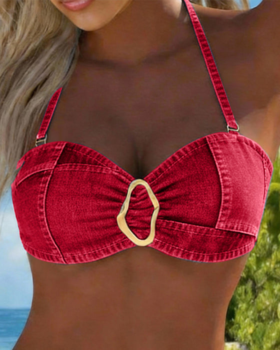 Bikini Podwiązka Metalowa Klamra Dwuczęściowy