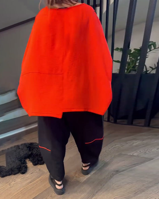 Zestaw Luźne Bloomers Casual Color-Blocking