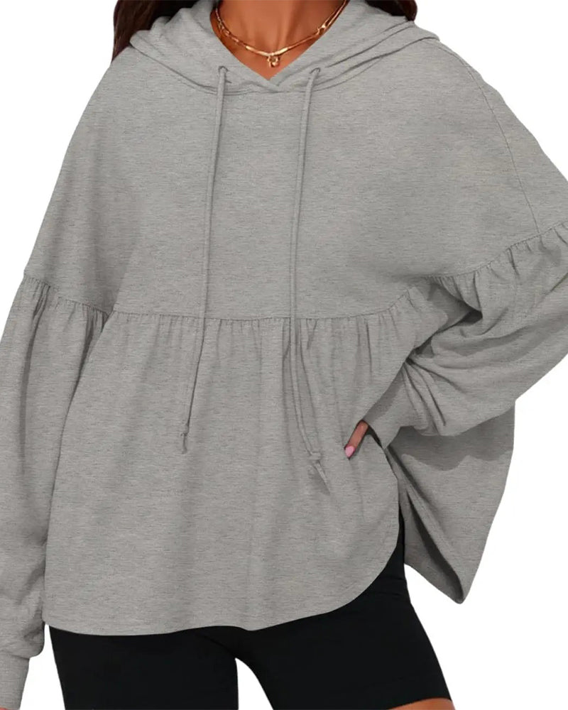 Sweatshirt Kaptur Ściągacz Luźny