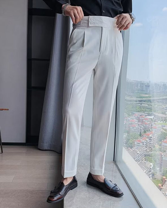 Męskie Spodnie Kieszeń Jednokolorowe Casual Sukienka