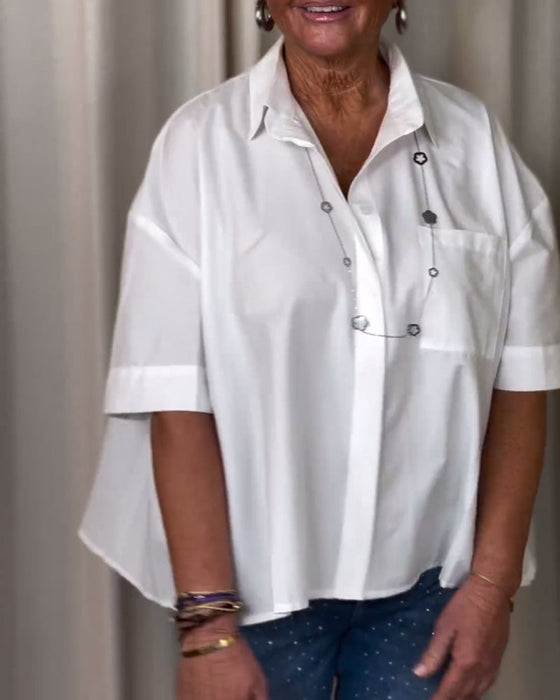 Marszczona bluzka z krótkim rękawem