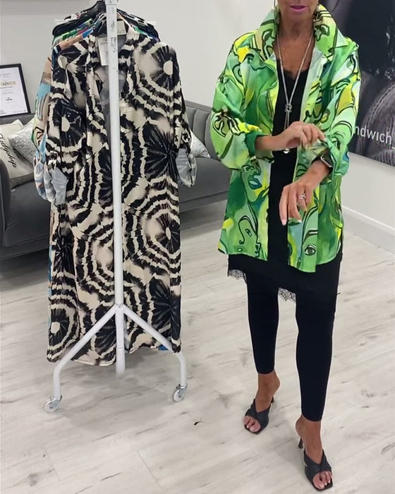 Koszula z guzikami i nadrukiem twarzy