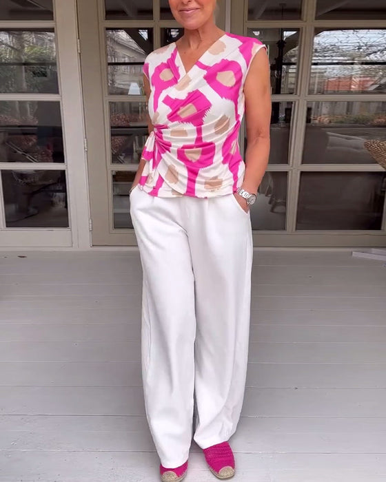 Bluzka z nadrukiem plisowana