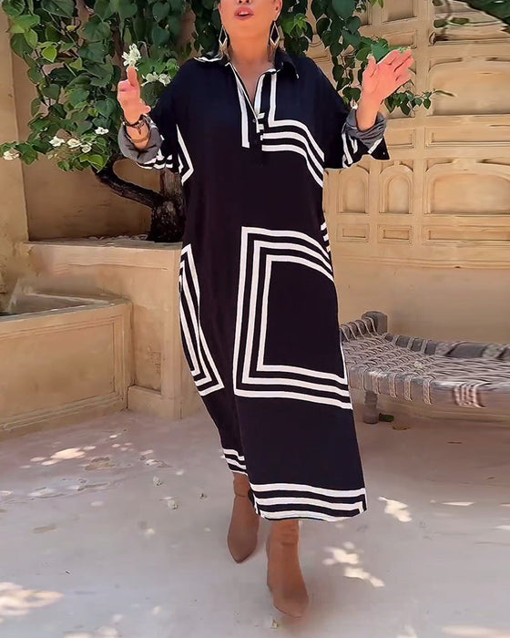 Prostokątna sukienka z nadrukiem