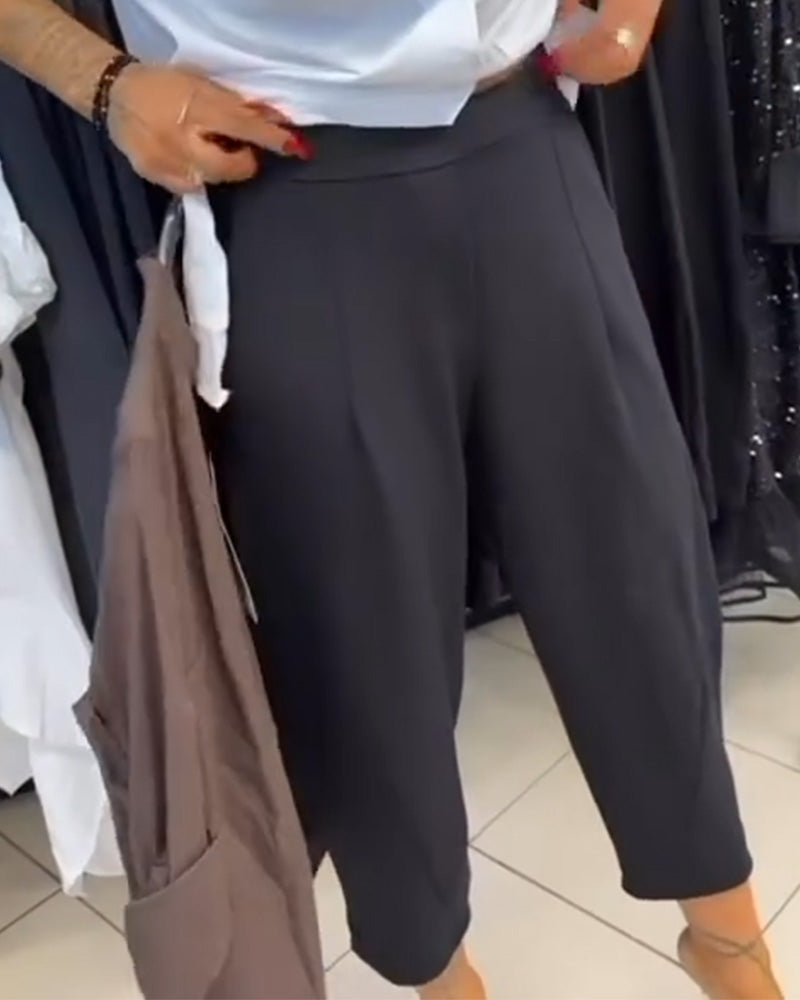 Spodnie Stylowy Jednolity Kolor Haremy