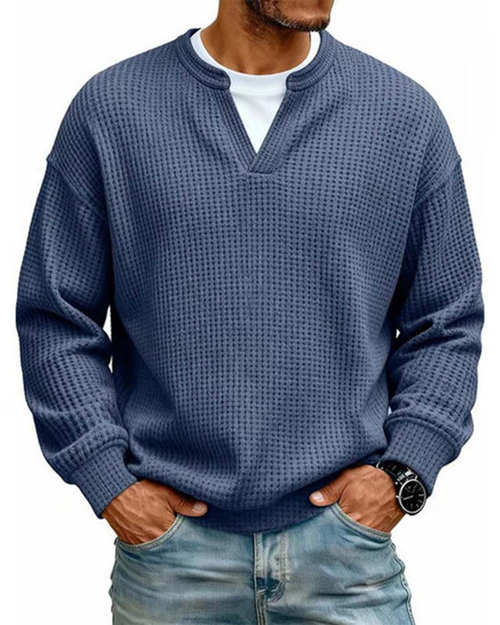 Sweatshirt Męski Okrągły Dekolt Sztuczna Warstwowość