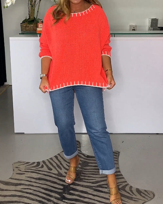 Sweterek z okrągłym dekoltem