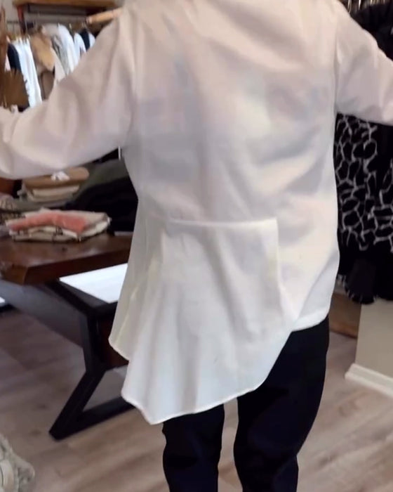 Koszula Nieregularny Kołnierzyk Jednolita