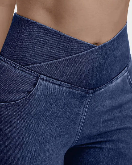 Spodnie Wysoka Rozciągliwość Moda Kieszeń Dzwon