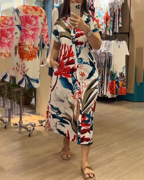 Sukienka z krótkim rękawkiem i nadrukiem