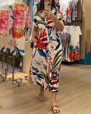 Sukienka z krótkim rękawkiem i nadrukiem