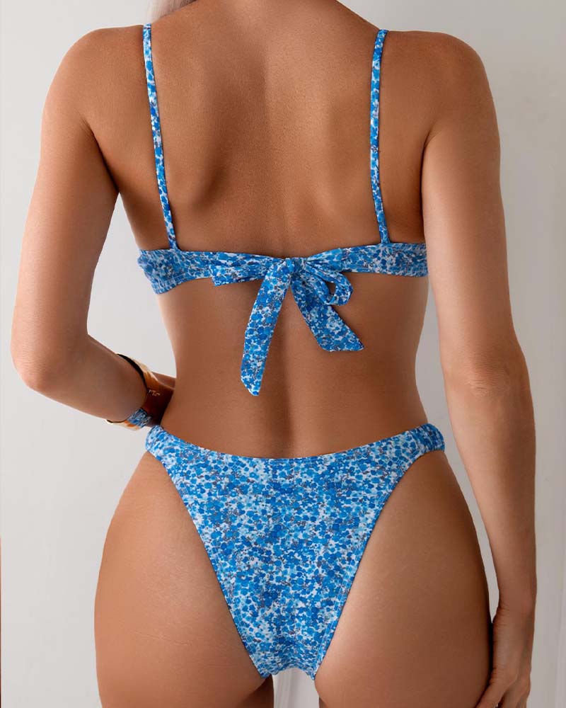 Drukowany Stanik Bikini z Usztywnieniem