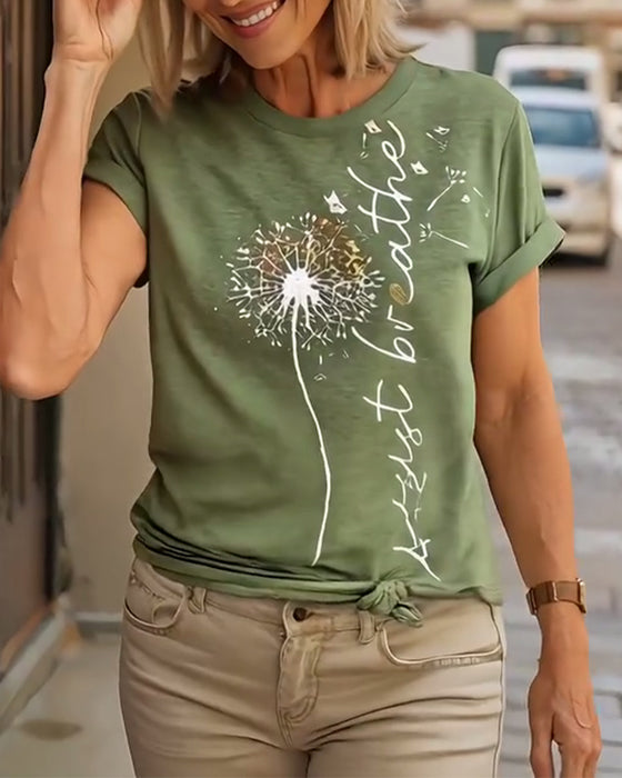 T - Shirt Z Drukiem Dmuchawca Kratki Rękaw