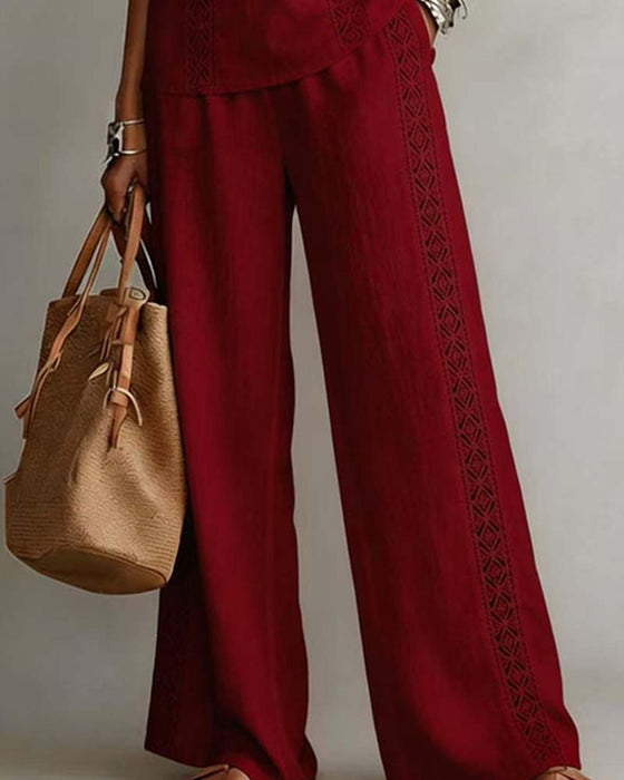 Dwuczęściowy Zestaw Hollow Out Halter