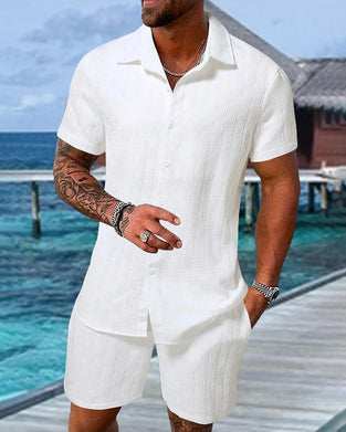 Zestawy W Kratę Polo Kołnierz Casual Mężczyźni