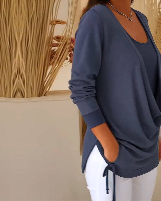 Bluzki Imitacja Dwuczęściowe Moda