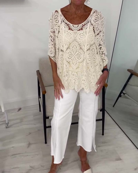 Pulower Z Rękawem 3/4 Z Wycięciem