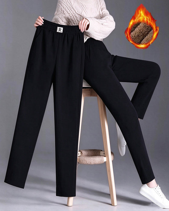 Spodnie Wysoki Stan Ocieplany Pogrubiony Jogger