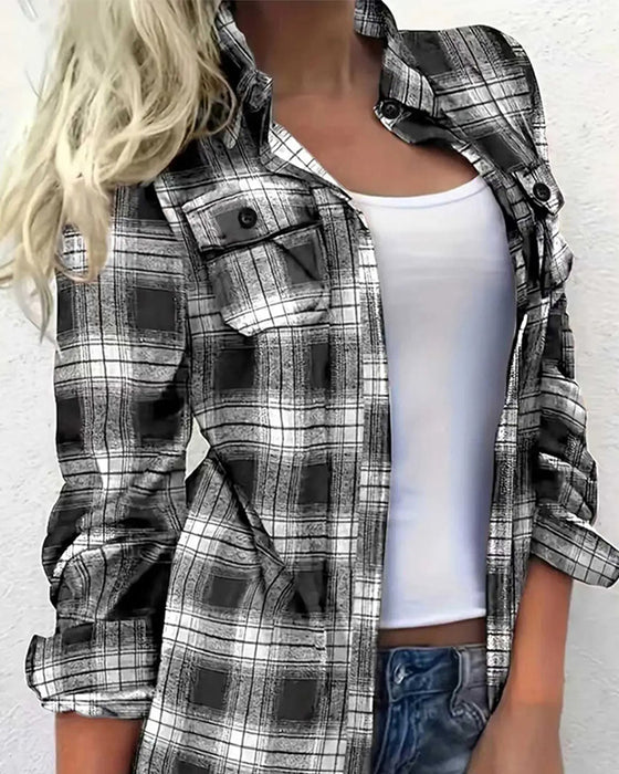 Bluzka Casual W Kratkę Koszula