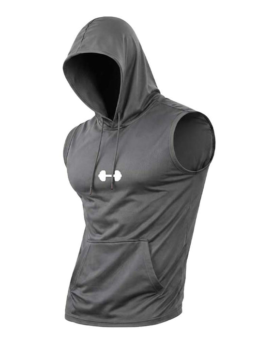 Tank Top Bluza Z Kapturem Bez Rękawów Sznurek