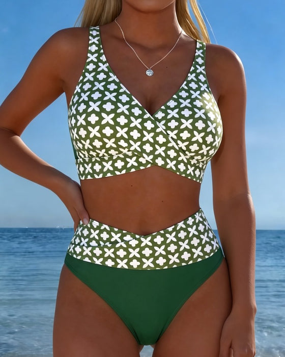 Bikini Cztery Liść Kwiat Krzyżowy Wrap