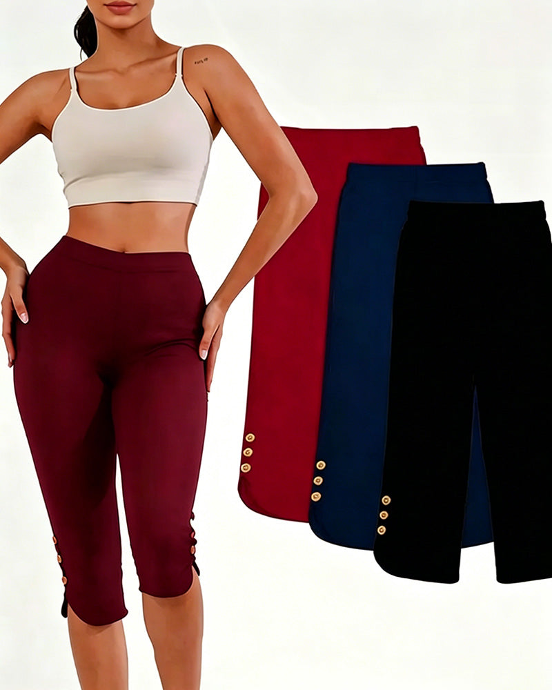 Legginsy Jednokolorowe Slim-Fit Skrócone