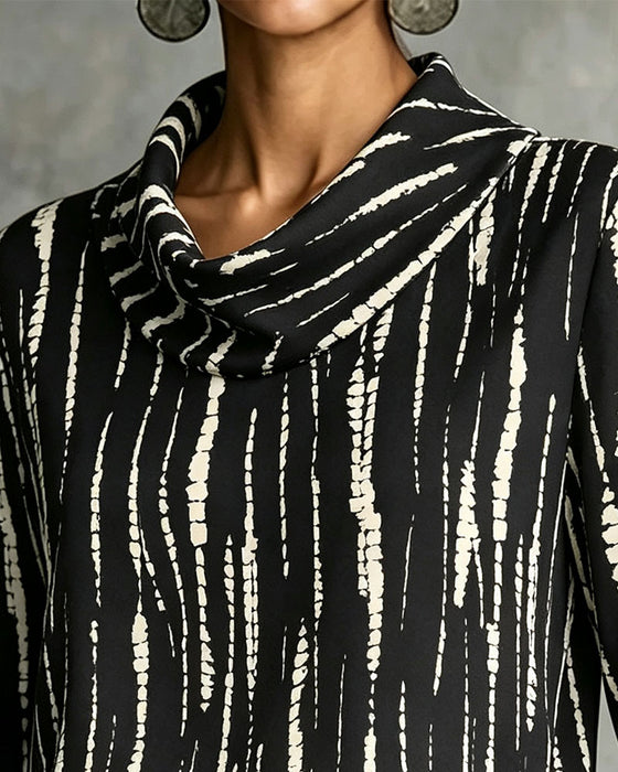 Top Drapowany Cowl Dekolt Linia