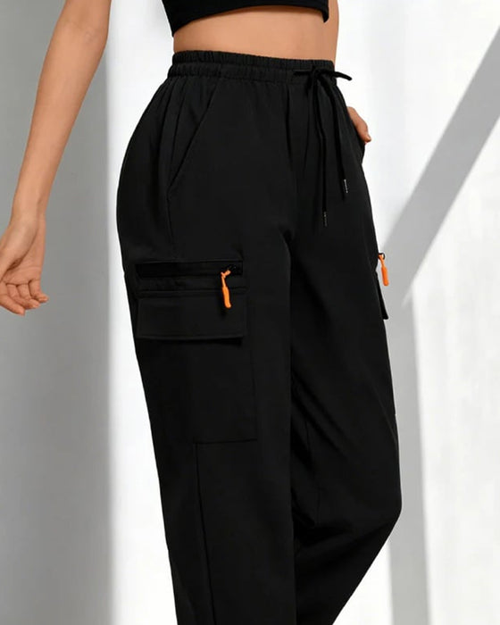 Pants Sznurek Luźny Casual Cargo