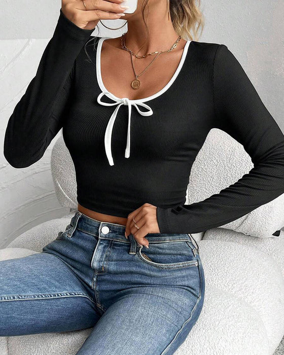 Bluzka Z Długim Rękawem Slim Fit