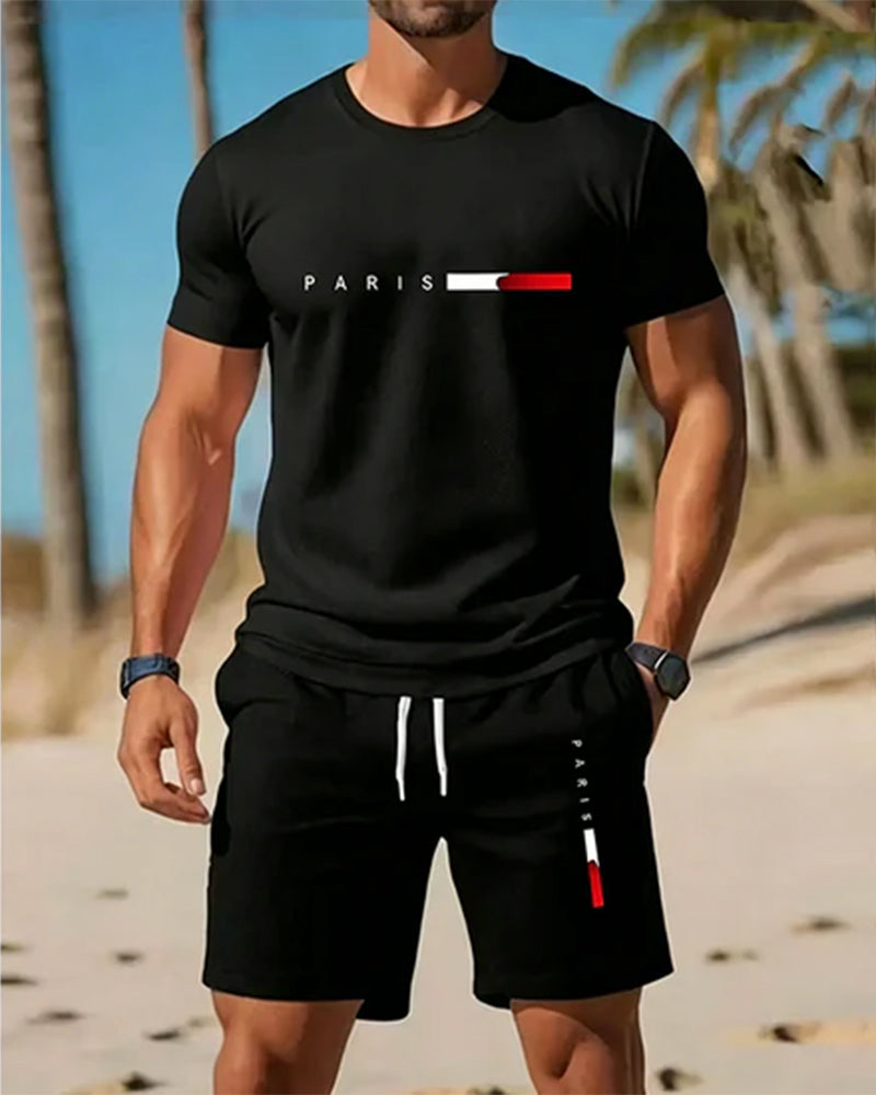 Set Mężczyzn Crew Neck Monogram Casualny