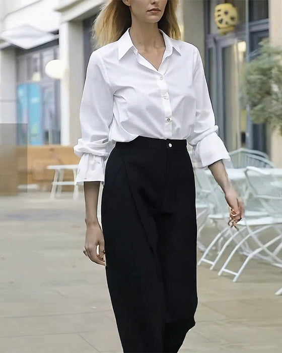 Spodnie Stylowe Plisowane Zwężane Codzienne