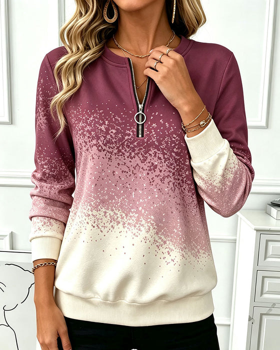 Bluza Zamek Błyskawiczny Gradient Kontrast