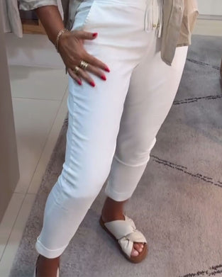 Spodnie Ołówkowe Casualowe Ze Ściągaczem