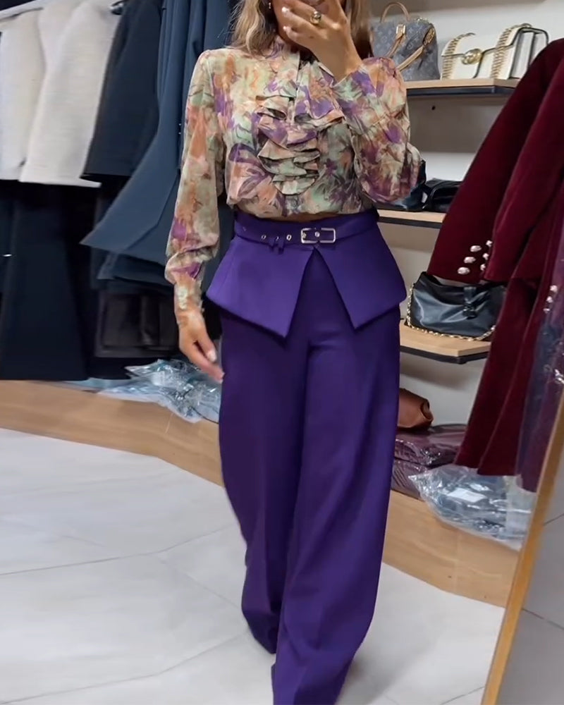 Spodnie Stylowy Prosta Noga Garnitur