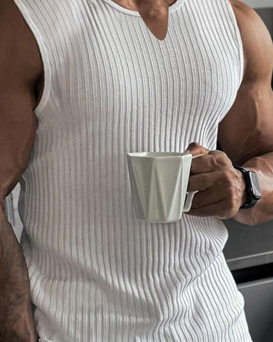 Męski Top Na Ramiączkach Jednokolorowy Sport Casual