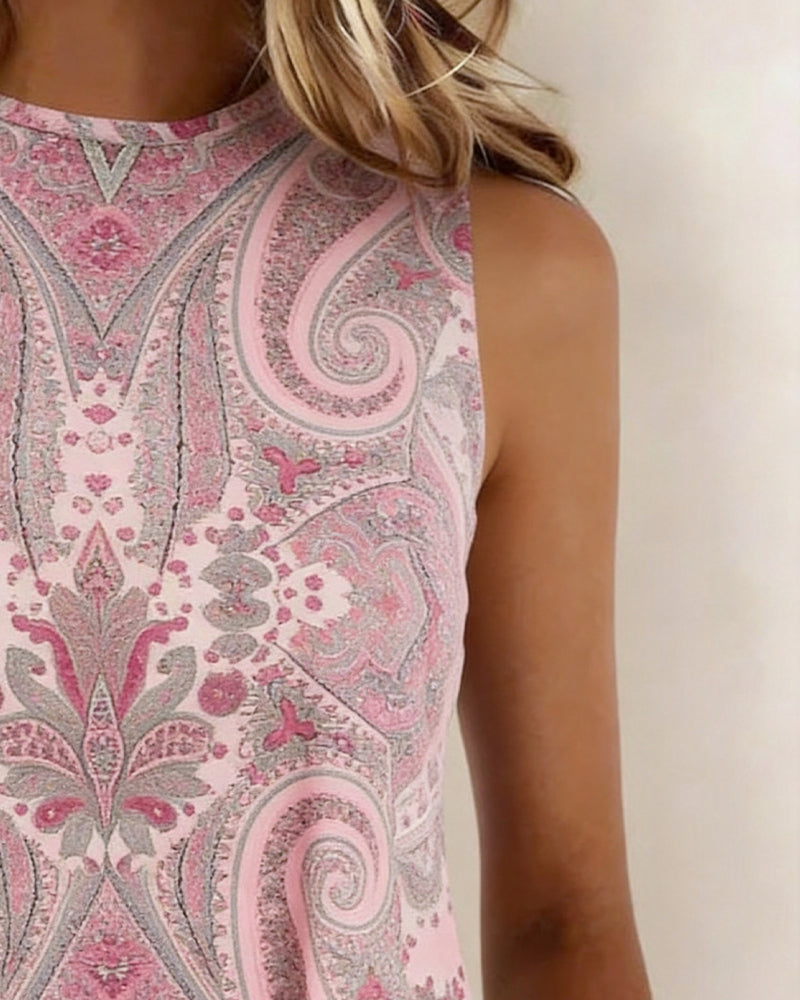 Top Na Ramiączkach A Z Nadrukiem Okrągły Dekolt