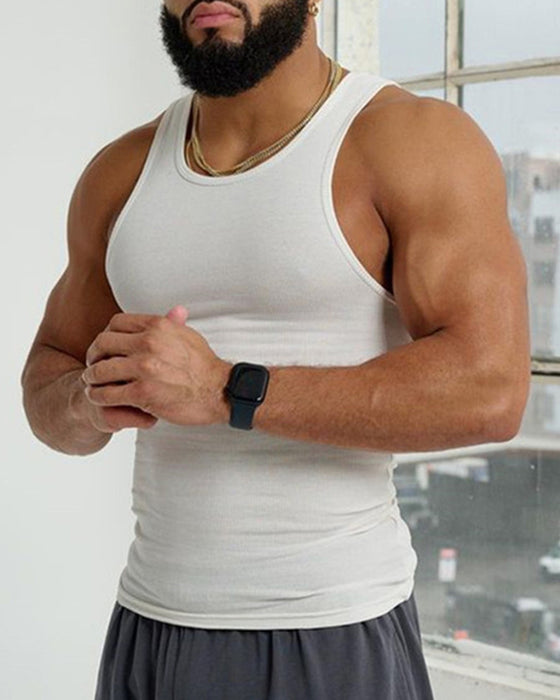 Męska jednokolorowa koszulka bez rękawów