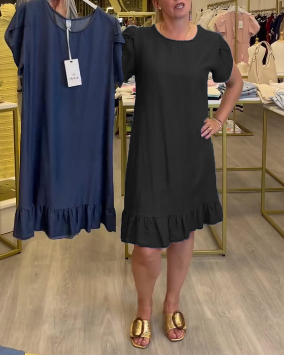 Sukienka Casual Denim Marszczona